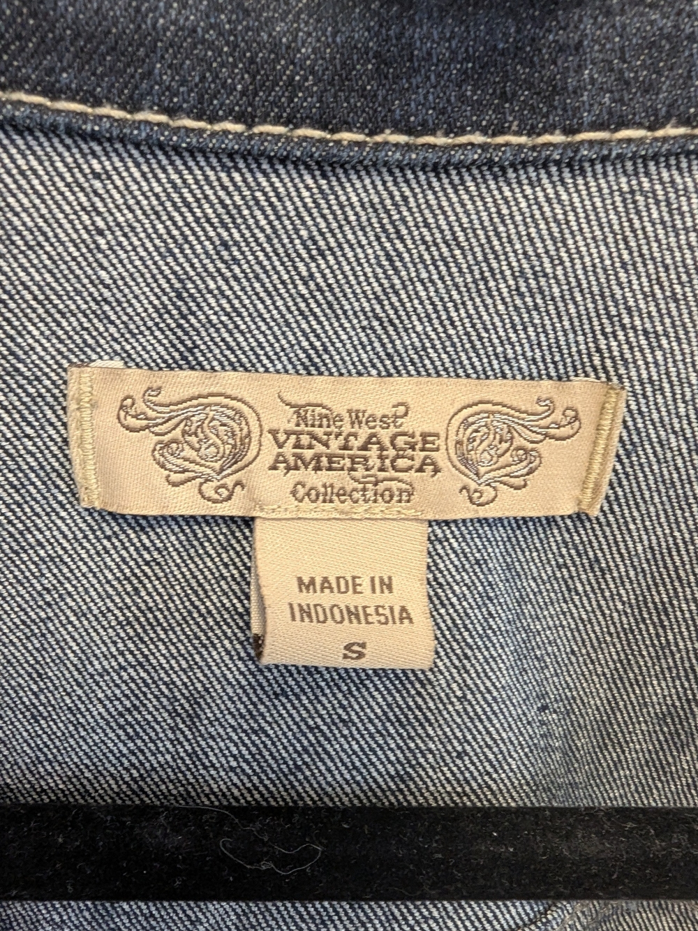 Nine West Vintage America Collection Dark Wash Stretch Denim Jacket - Picture 7 of 8